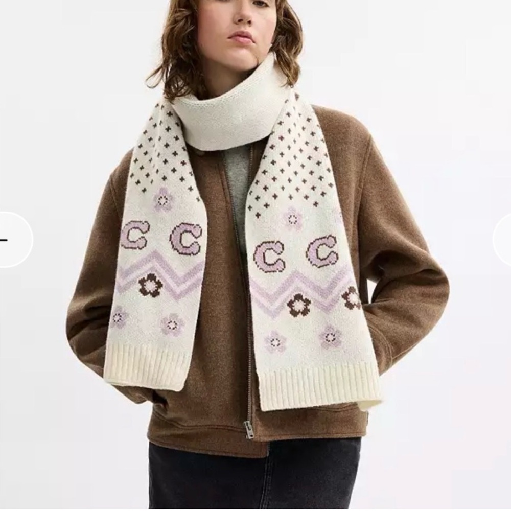 Coach Knit Fair Isle Scarf